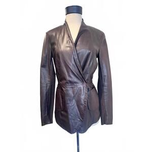 NEW GIMO'S women's envelope snap jacket in brown